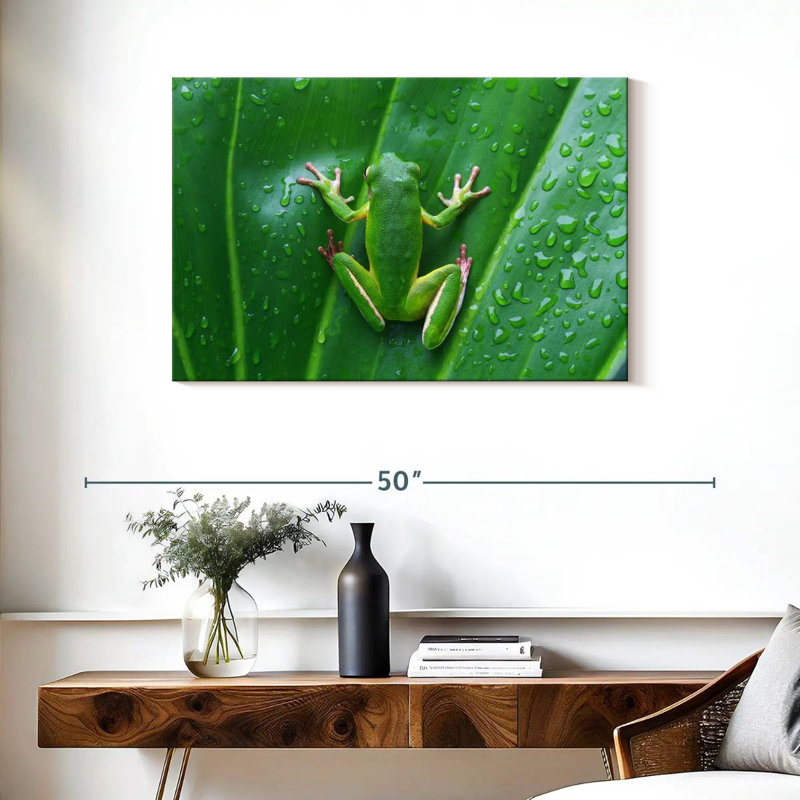 Grenouille camouflée, H 24 po x l 36 po