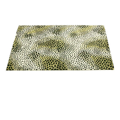Tapis à surface verte en laine touffeté à imprimé fait main animal Lexi-Mai