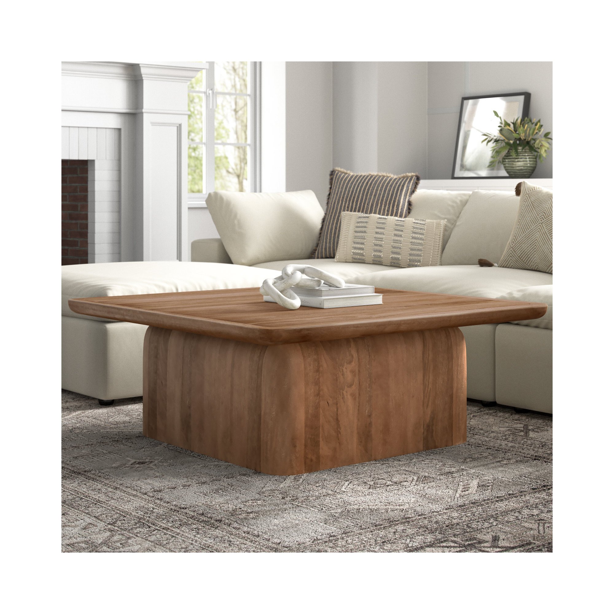 Bergholt Solid Wood Block Coffee Table