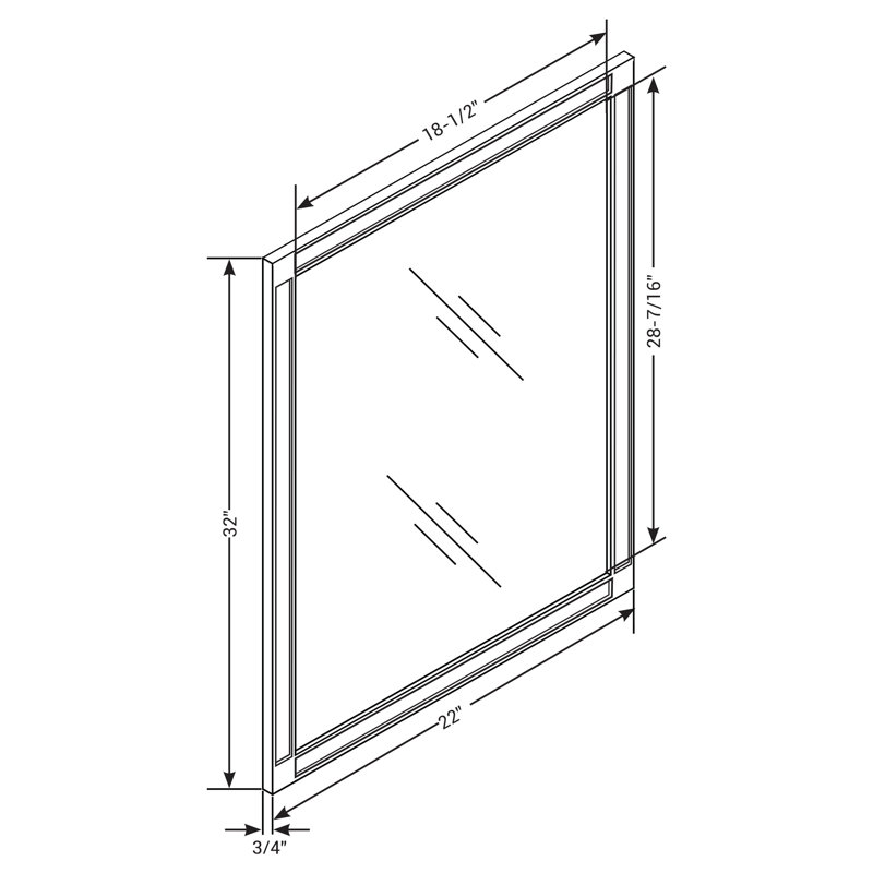 Miroir de salle de bain / miroir de coiffeuse, Bleu minuit