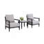 Ensemble de conversation en aluminium 3 pièces avec fauteuil club moderne entièrement soudé et table basse en pierre frittée d'inspiration marbre