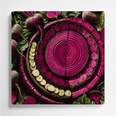 Art mural en métal légumes et betterave rouge