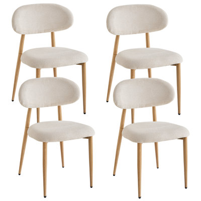 Linen Blend Side Chair in Beige