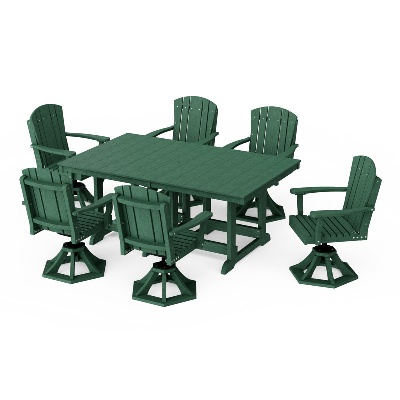 Ensemble de salle à manger 7 pièces Heritage, Vert, Vert