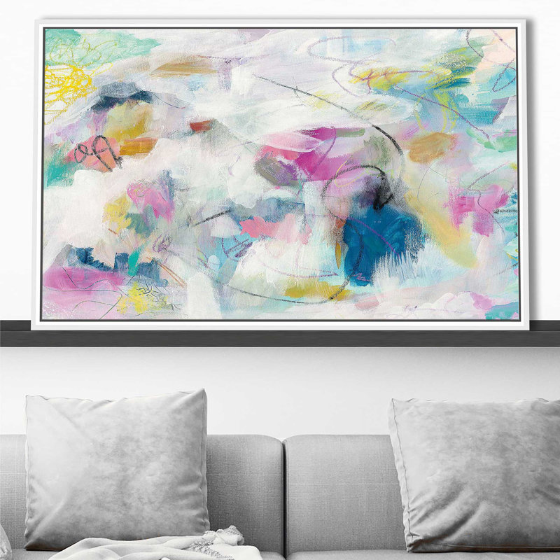 Lumière du jour I - Peinture, Cadre flottant blanc, H 39,5 po x l 63,5 po x P 2 po