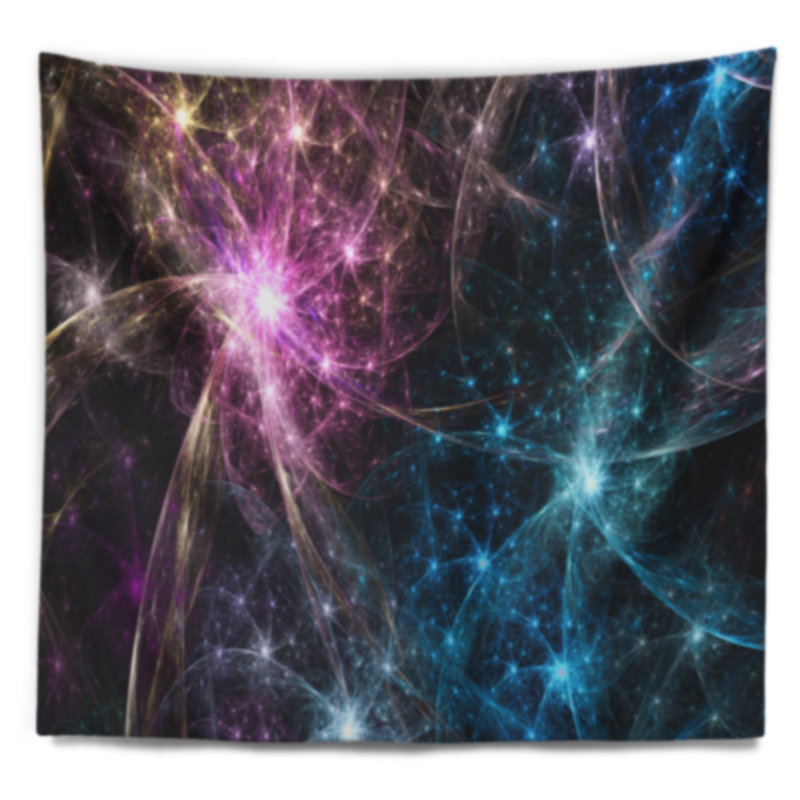 Tapisserie abstrait de couleur abstraite fireworks, H 78 po x l 92 po