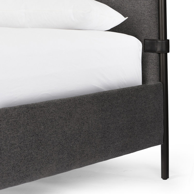 Anderson Upholstered Queen Canopy Bed, Queen, Beige