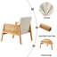 Chaise d'appoint avec accoudoirs rembourrés en tissu sherpa et structure Mid-Century-586823276