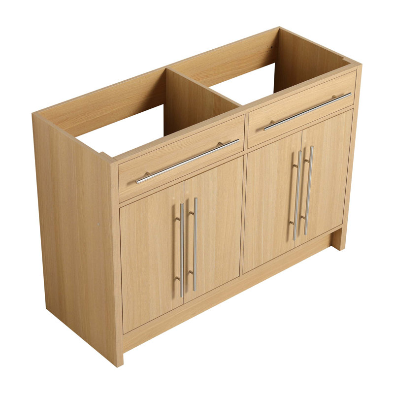Meuble-lavabo autoportant 48 po, 4 portes à fermeture douce, (meuble-lavabo seulement, sans lavabo)
