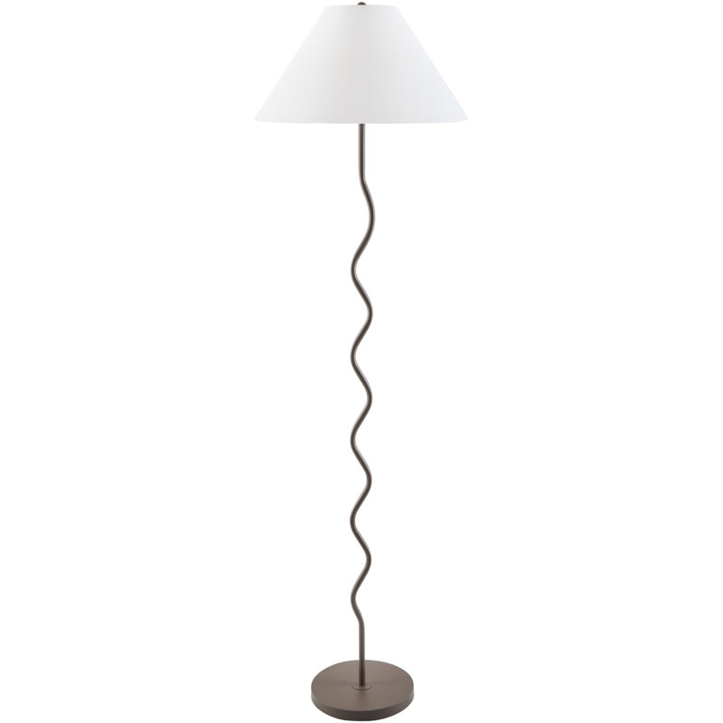 Burt Gleda Meander Floor Lamp, White, Dark Brown