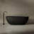 MonBlari 59" X 28" Freestanding Black Soaking Solid Surface Bathtub with Overflow and Pop-up Drain For Bathroom-124328620-124328622