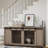 71" Walnut Dog Crate Furniture With Removable Partition For 2 Small Dogs/1 Large Dog, Storage & Double Sliding Doors Table Kennel Furniture, Barrier Different Sized Dogs