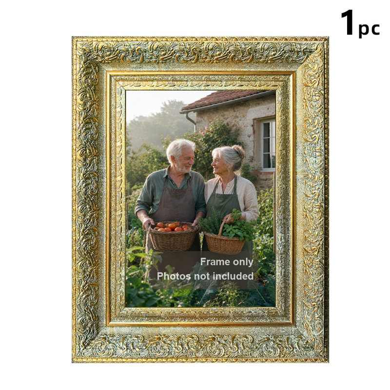 Cadre photo 5 pièces x 7 po or antique 1PC pour cadeaux d'anniversaire, Or antique, 1, L 5 po x H 7 po