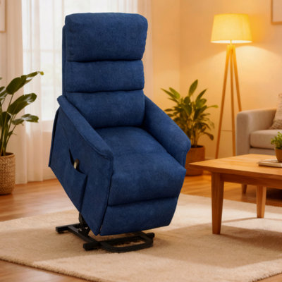 Fauteuil inclinable électrique avec télécommande inclinable et télécommande, bleu foncé