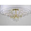 Lustre 6 branches en argent vieilli avec abat-jour en tissu et cristaux