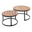 Véranda moderne avec coussins d'eau - Tables basses et coussins en bois beige pour patio