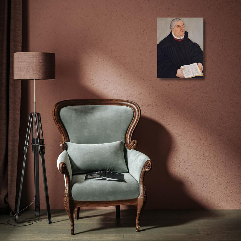 «Portrait of Martin Luther» par Lucas Cranach le Jeune - Art mural sur toile tendue avec châssis, H 18 po x l 14 po