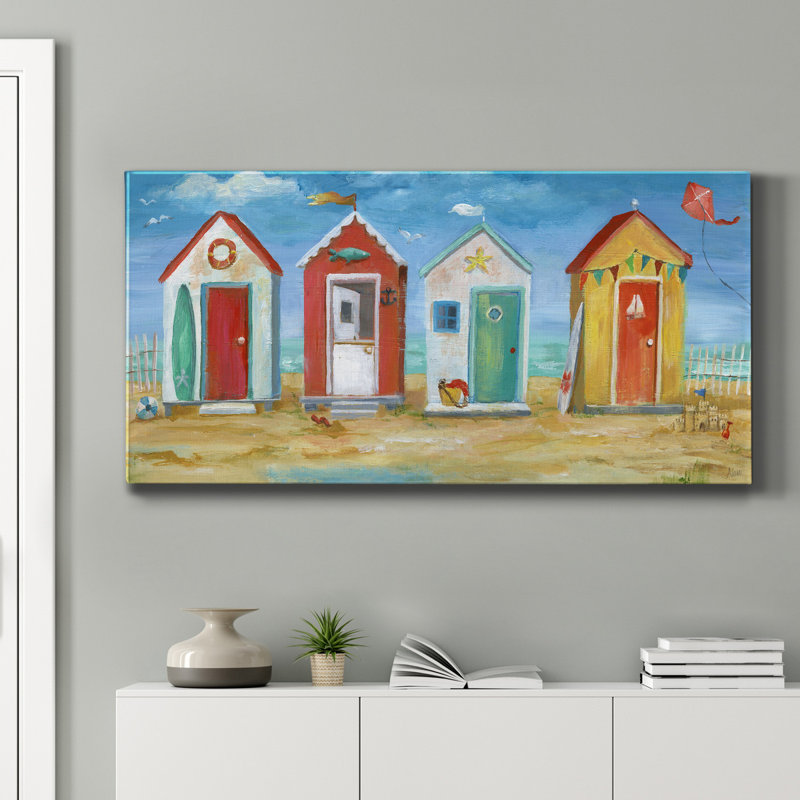 " Bright Beach Huts ", 24" H x 12" W x 1" D