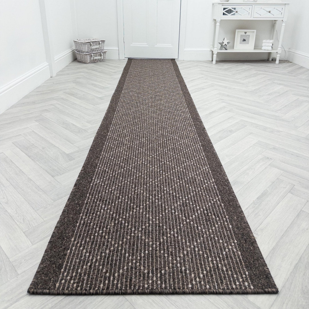 Boulevard Brown Hallway Runner Rug – Hardwearing, Non-Slip & Durable Carpet for Hall, Kitchen & Corridor
