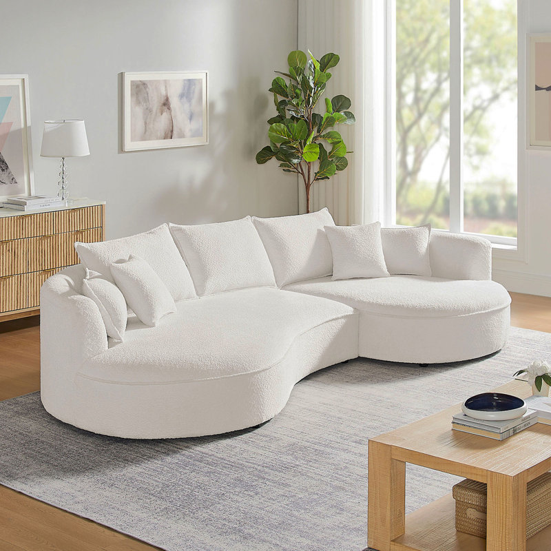 Curved Sofa With Ingenious Shape White