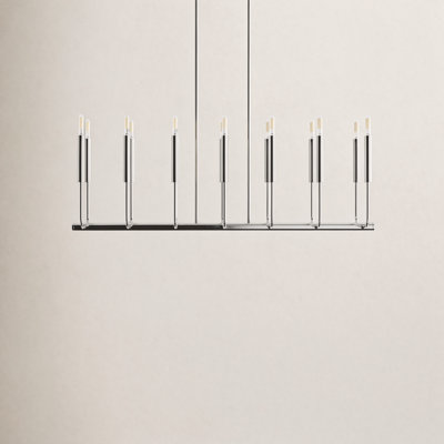 Tedder 14 Light Steel Dimmable Pendant