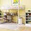 Lit mezzanine double en métal avec bureau et échelle de rangement latérale, cadre de lit-699036500