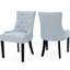 Chaises de salle à manger modernes et bleues avec piqûre en losange