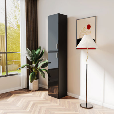 Brookhill Solid Wood+MDF Accent Cabinet,Freestanding Cabinet with Inadjustable Shelves and two Doors,Pantry Cabinet by Latitude Run