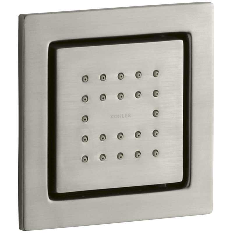 Watertile Square 22-Nozzle Body Spray With Stimulating Spray, Vibrant Brushed Nickel
