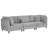 3 - Piece Upholstered Light Gray Corduroy Modular Sectional with Pillow Back and Solid Wood Legs-1349261296