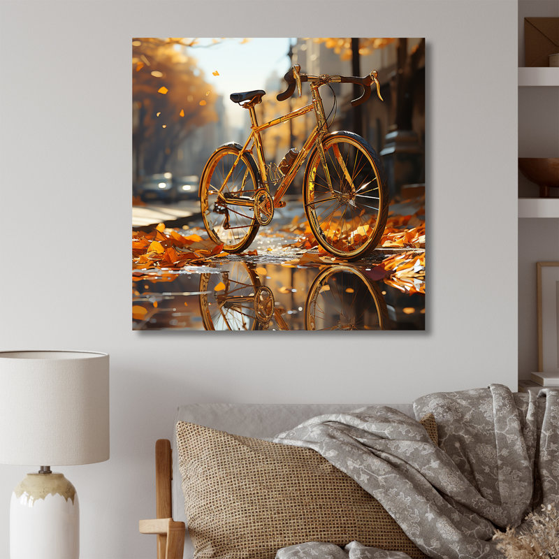 Golden Wheels Bicycle II - reproduction sur toile, Toile tendue, H 24 po x l 24 po x P 1 po