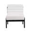Fauteuil d'appoint moderne et moelleux, peau de mouton blanche, structure en bois noir pour la maison