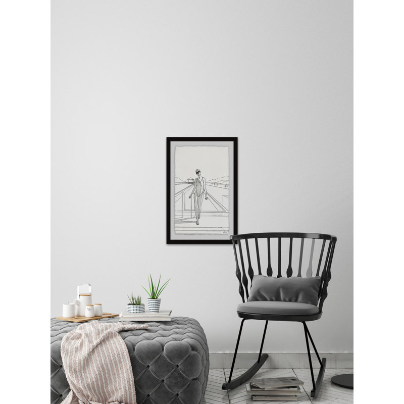 « minutes before nage », impression sur papier encadrée, H 45 po x l 30 po x P 1,5 po