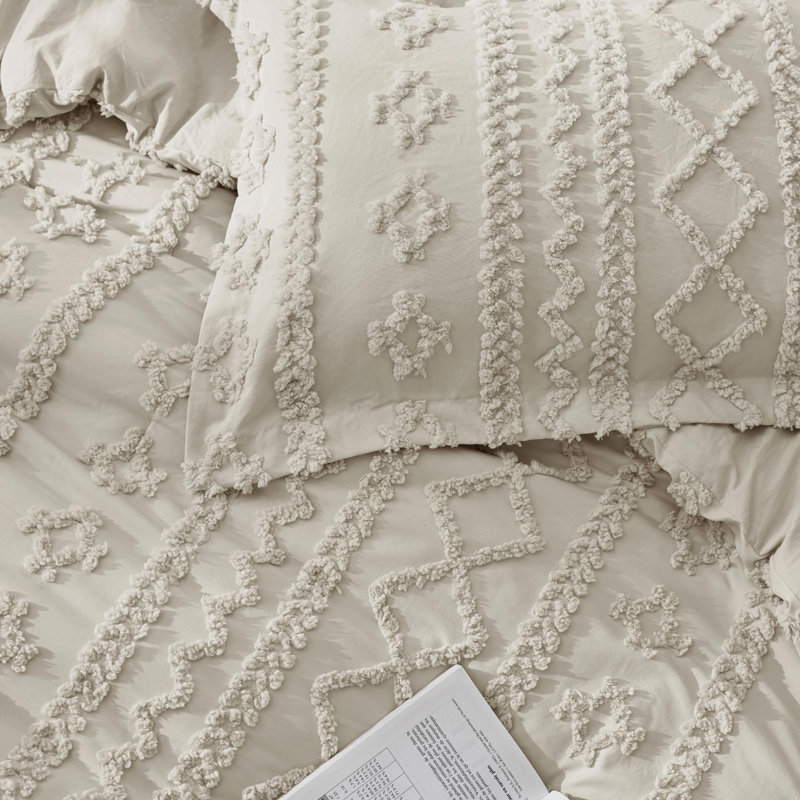 Ensemble d'édredon en microfibre toutes saisons, Édredon pour très grand lit + 2 taies décorativ, Lin