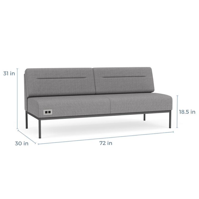 Canapé Darsey, Avec alimentation, Gris anthracite, Gris chambray