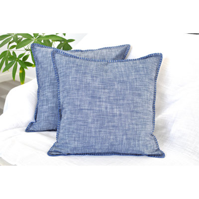 Textured Cotton Throw Pillow Covers  Modern Cushion Covers  Elegant Square Pillow Cases