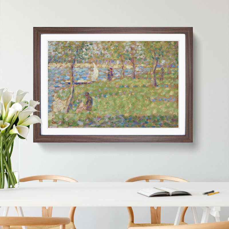 Study for La Grande Jatte Vol.1 by Georges Seurat - Framed Print, 36cm H x 48cm W x 2cm D, Walnut Framed