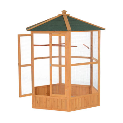 Bird Cage Fir Wood/Metal 1 Piece Brown