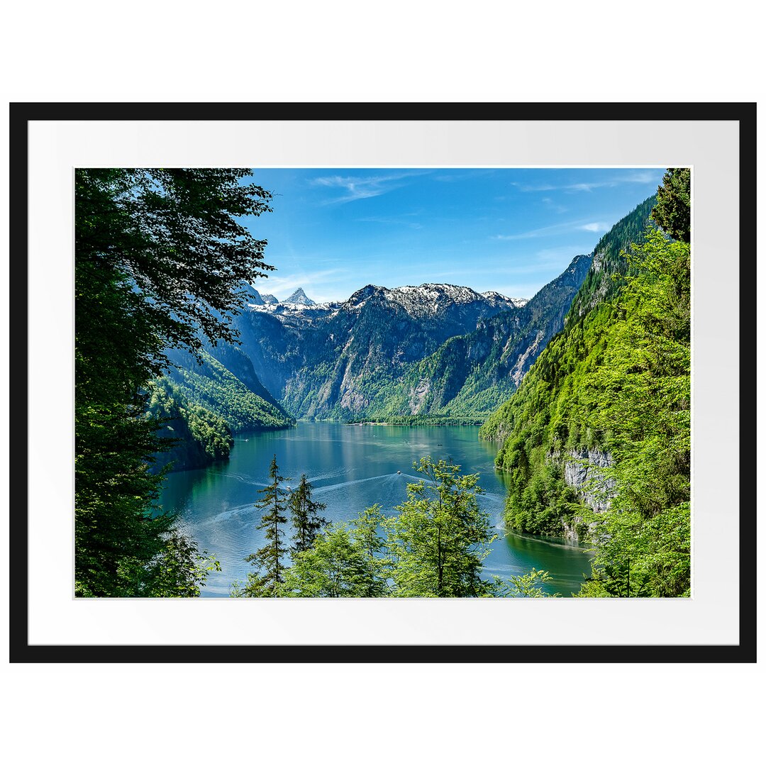 Gerahmtes Papierbild Blick auf den Königssee