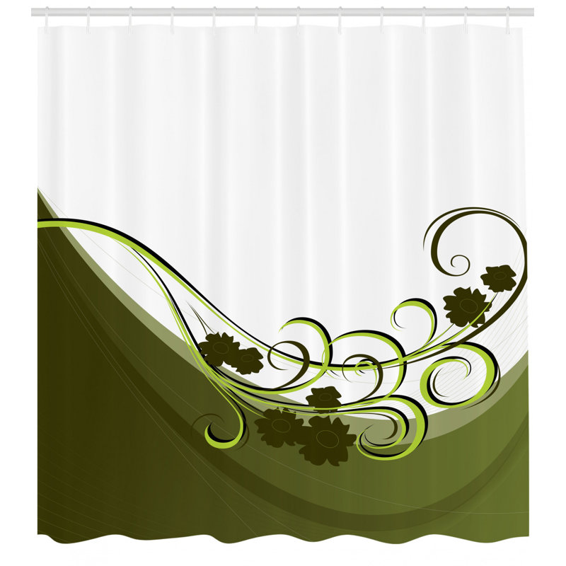 Shower Curtain Set + Hooks, 75" H x 69" W