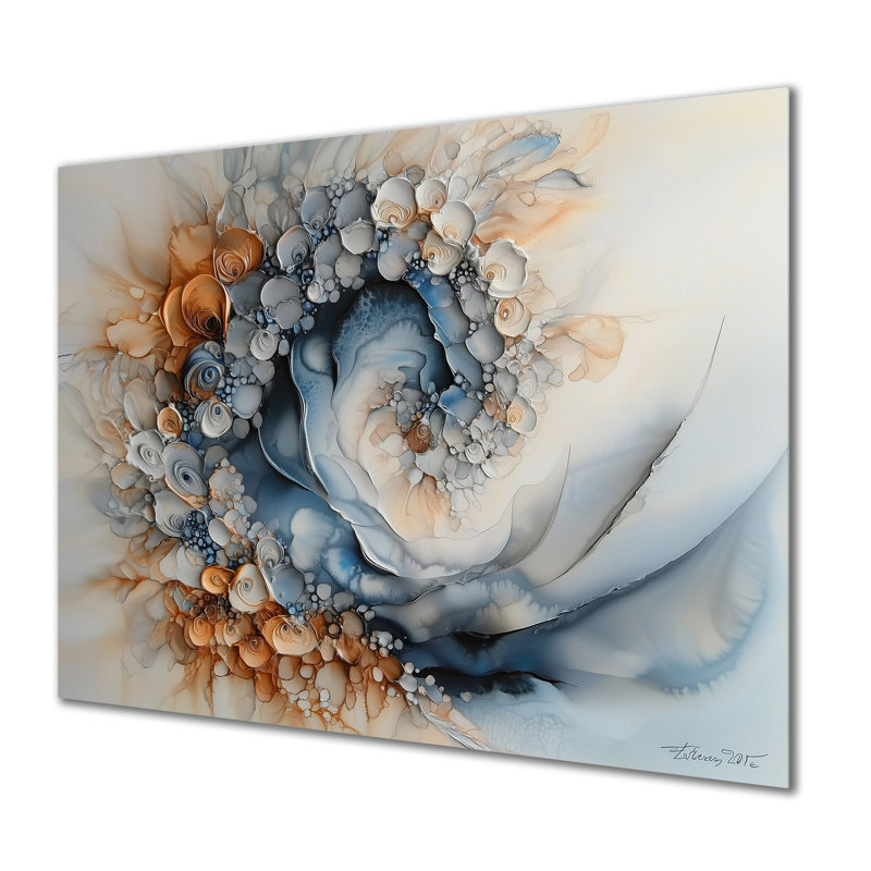 Vortex cosmique II - décor mural en métal bord de mer, impression métallique nautique, H 30 po x l 40 po x P 0,84 po