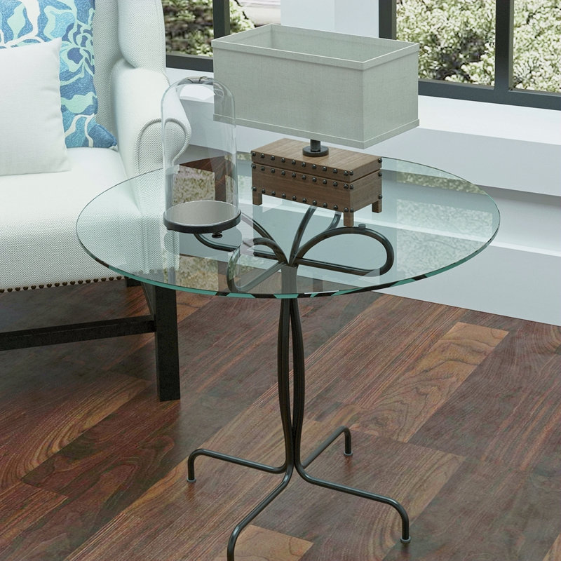 Plateau de table rond en verre trempé 24 po 24 po Verre transparent 1/4 po d'épaisseur Bord plat poli (seulement le plateau)
