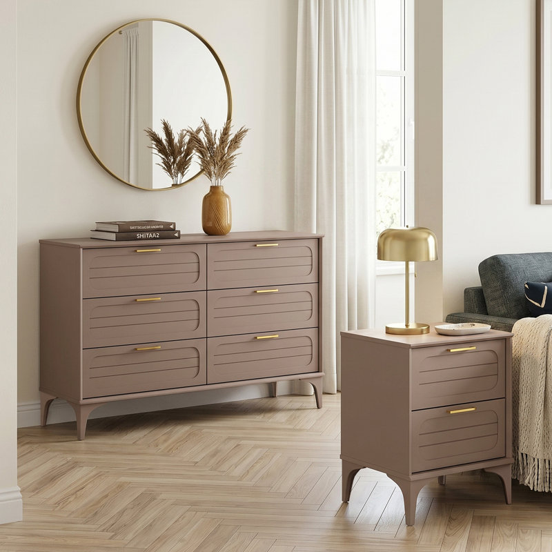 HARRINGTON Piece Bedroom Set, Warm Nude
