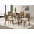 Billie Dining Chair Set Of 2, Beige Fabric Seat, Brown Hardwood Frame