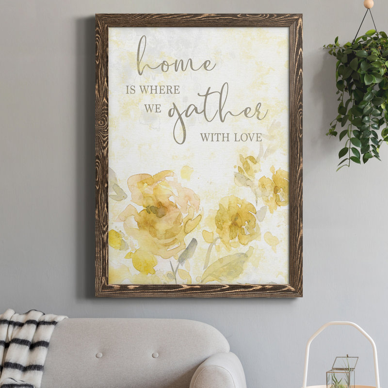 «Gather with Love», art textuel sur toile, Noyer, H 24 po x l 18 po x P 1,5 po