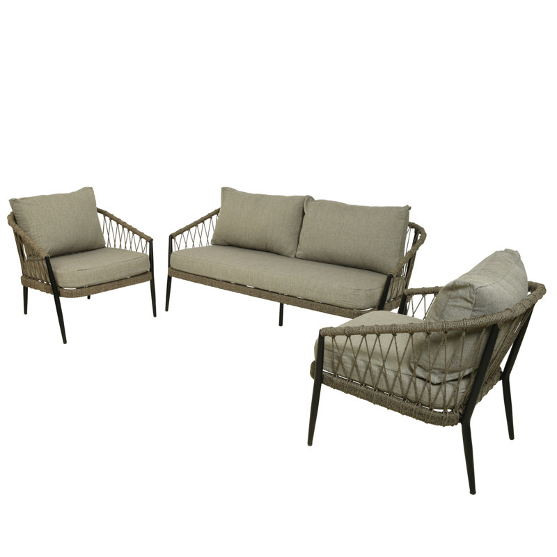 Ensemble de conversation avec coussins Arquette, Marron, Marron