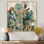 «Orange and Green Abstract Bohemia III», impressions sur toile orange sur 2 panneaux