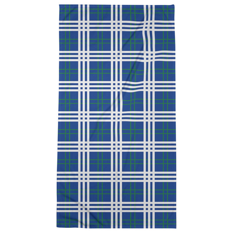 Serviette de plage de luxe Seattle football, Microfibre, Bleu/vert/blanc