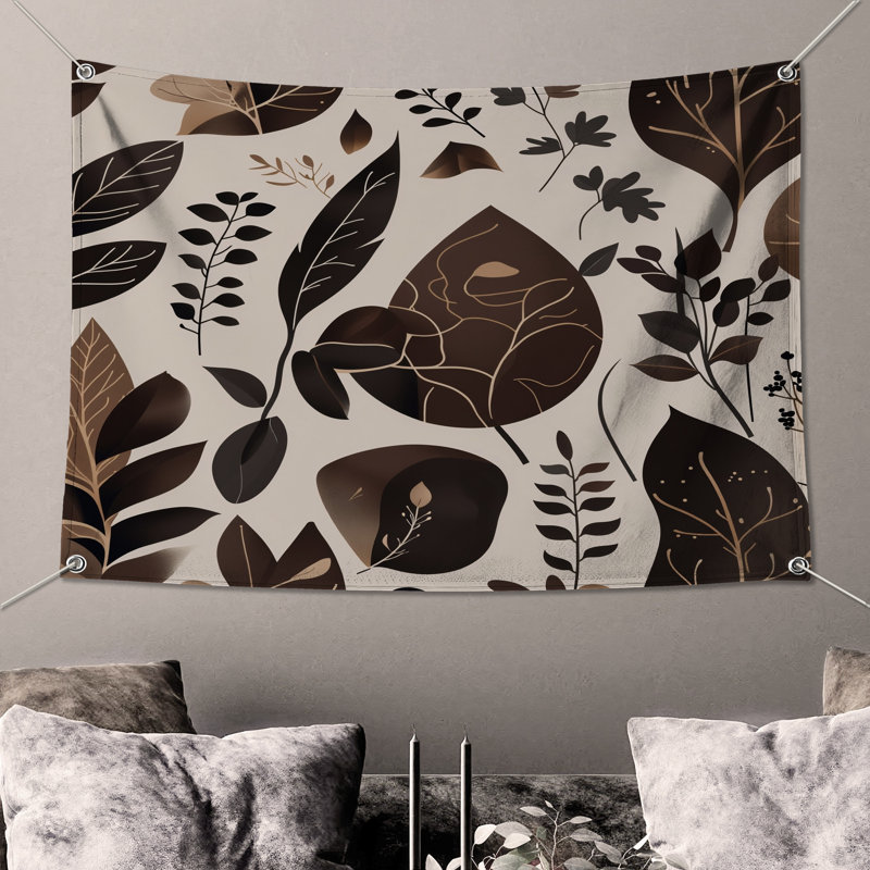Tapisserie florale - Décoration murale nature, 68 po H x 80 po L avec 4 œillets