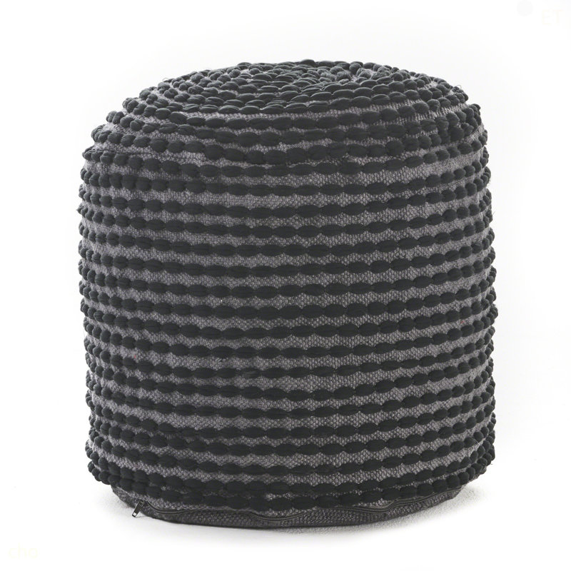 Pouf cylindrique River River, Noir